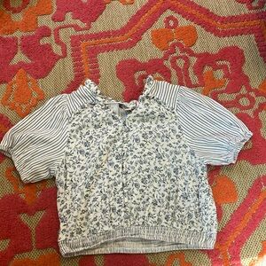 Floral and Striped Kids Top